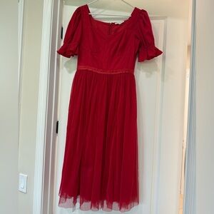 Ivy City Co. Ballerina Dress in Red Size Medium